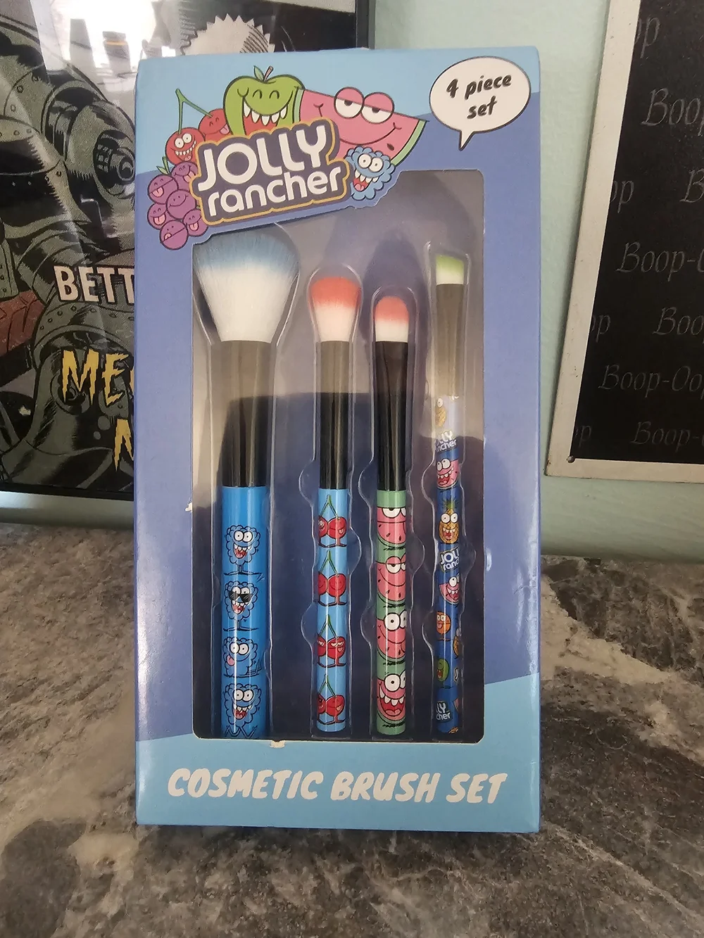 3/$25 4-Piece Blue Cosmetic Brush Set Taste Beauty